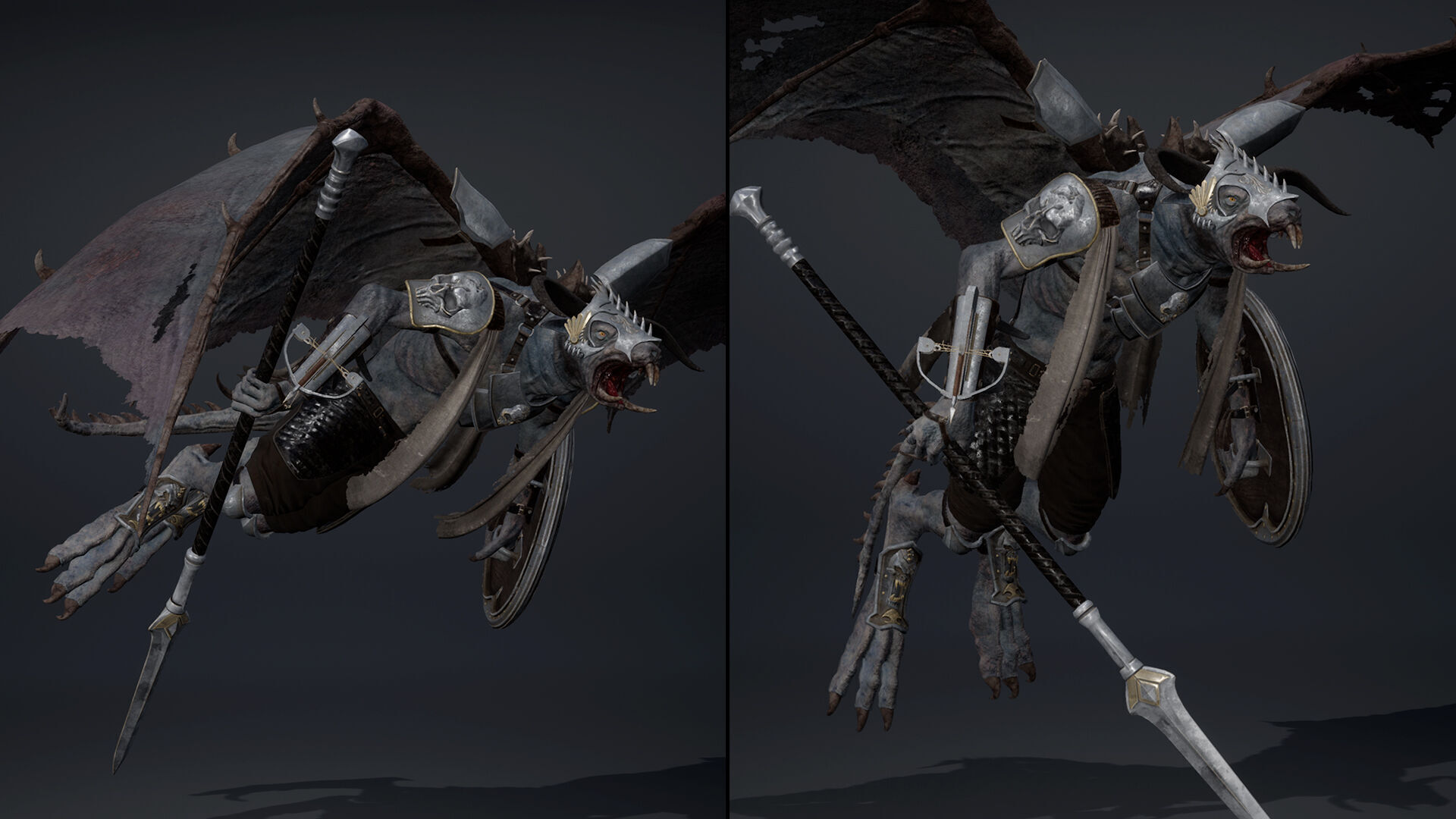 Dread Spearman ArmWing Low-poly 3D model_10