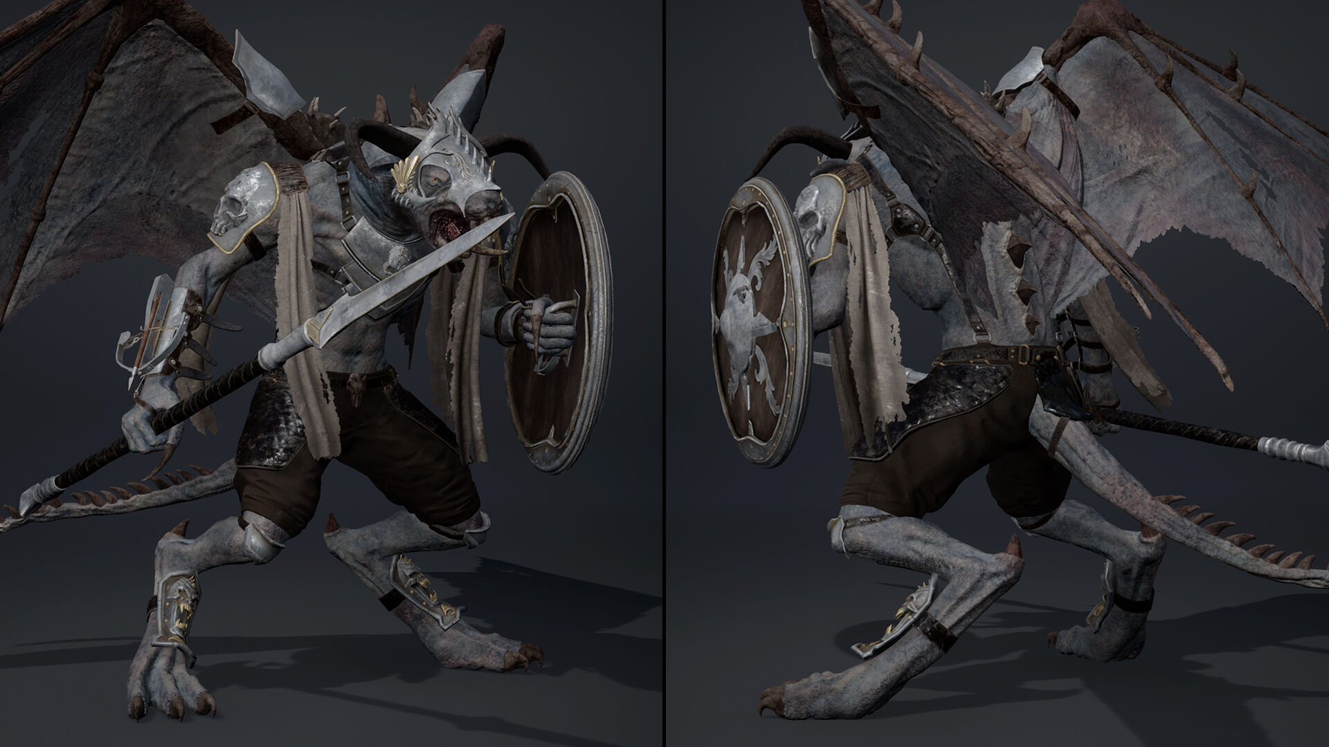 Dread Spearman ArmWing Low-poly 3D model_5