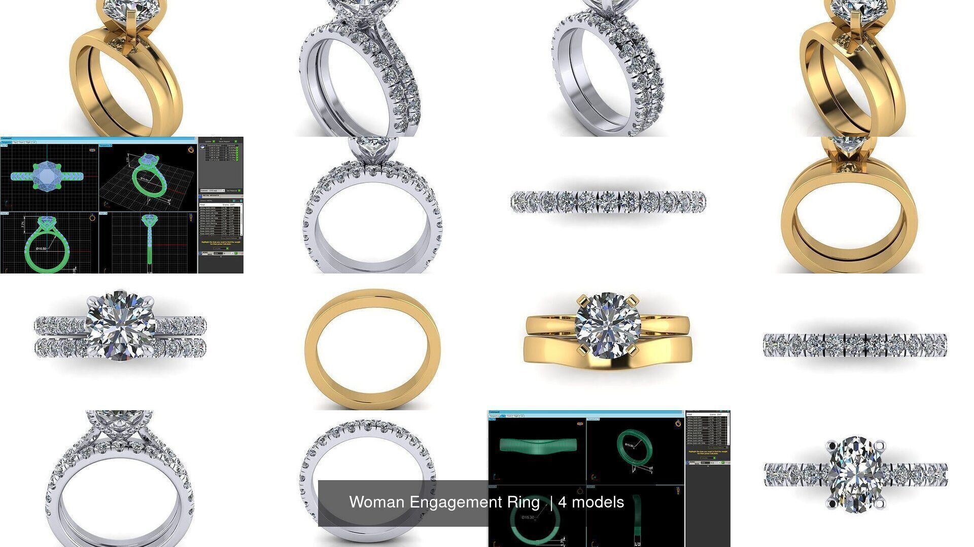 Woman Engagement Ring 3D Model Collection_1
