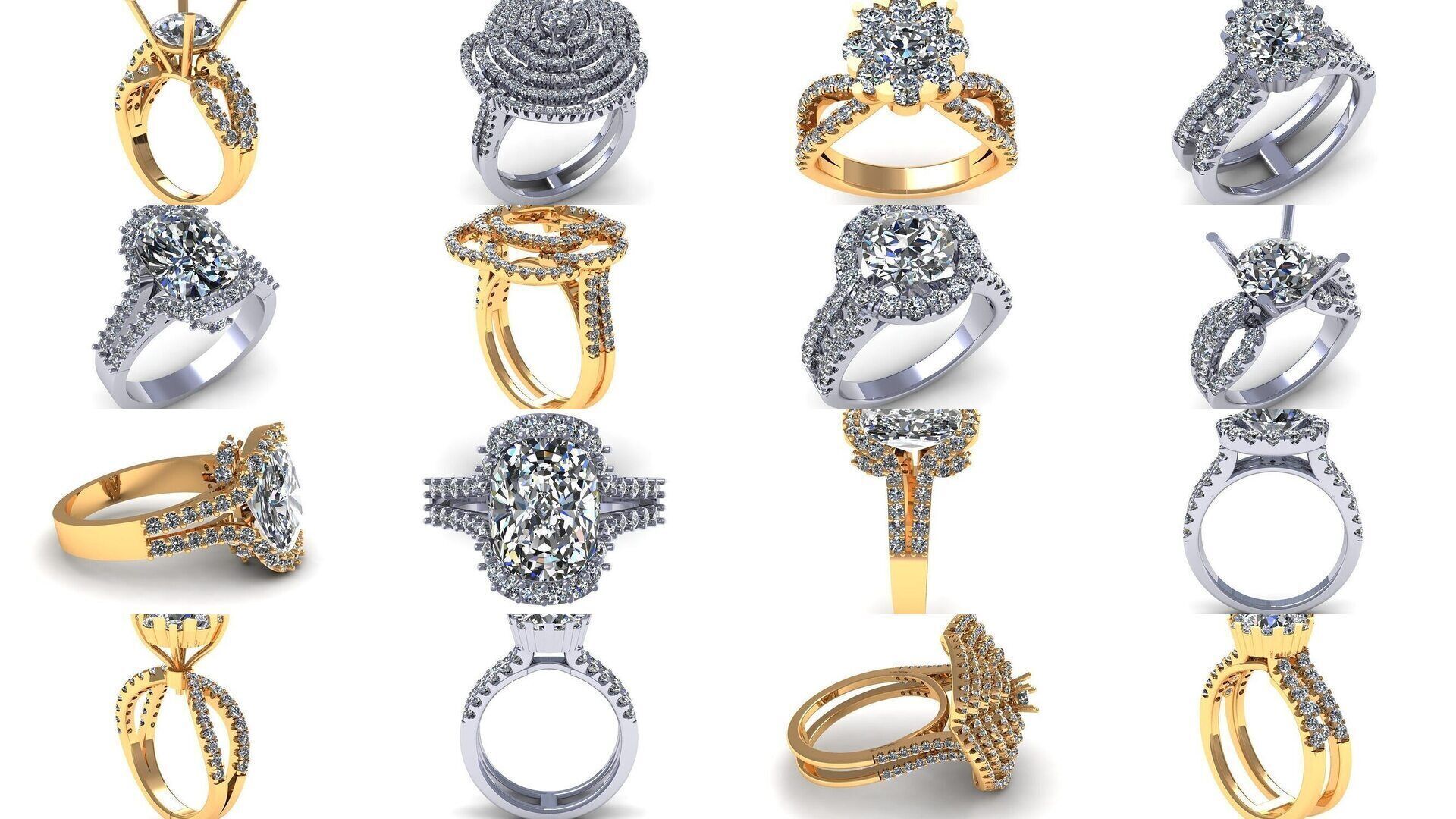 Woman Engagement Ring 3D Model Collection_1