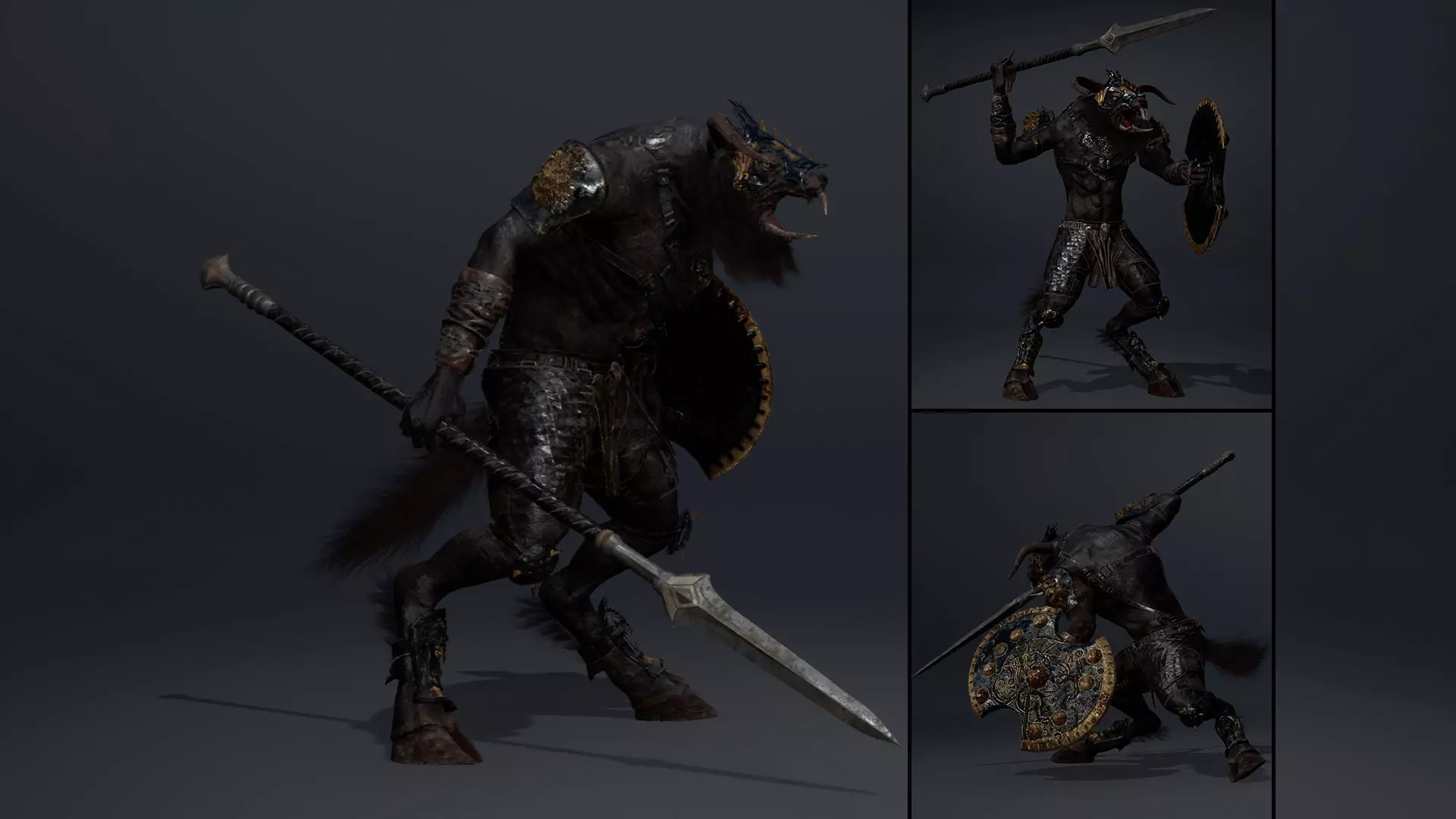 Dread Spearman Arm2 Brutal Low-poly 3D model
