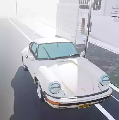 Porche 911 turbo Low-poly 3D model