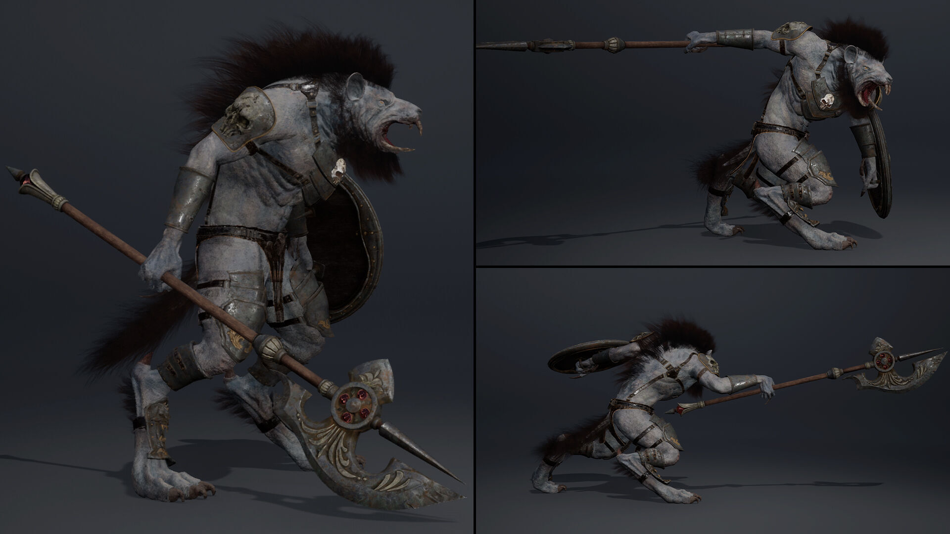 Dread Spearman Arm1 Brutal Low-poly 3D model_10