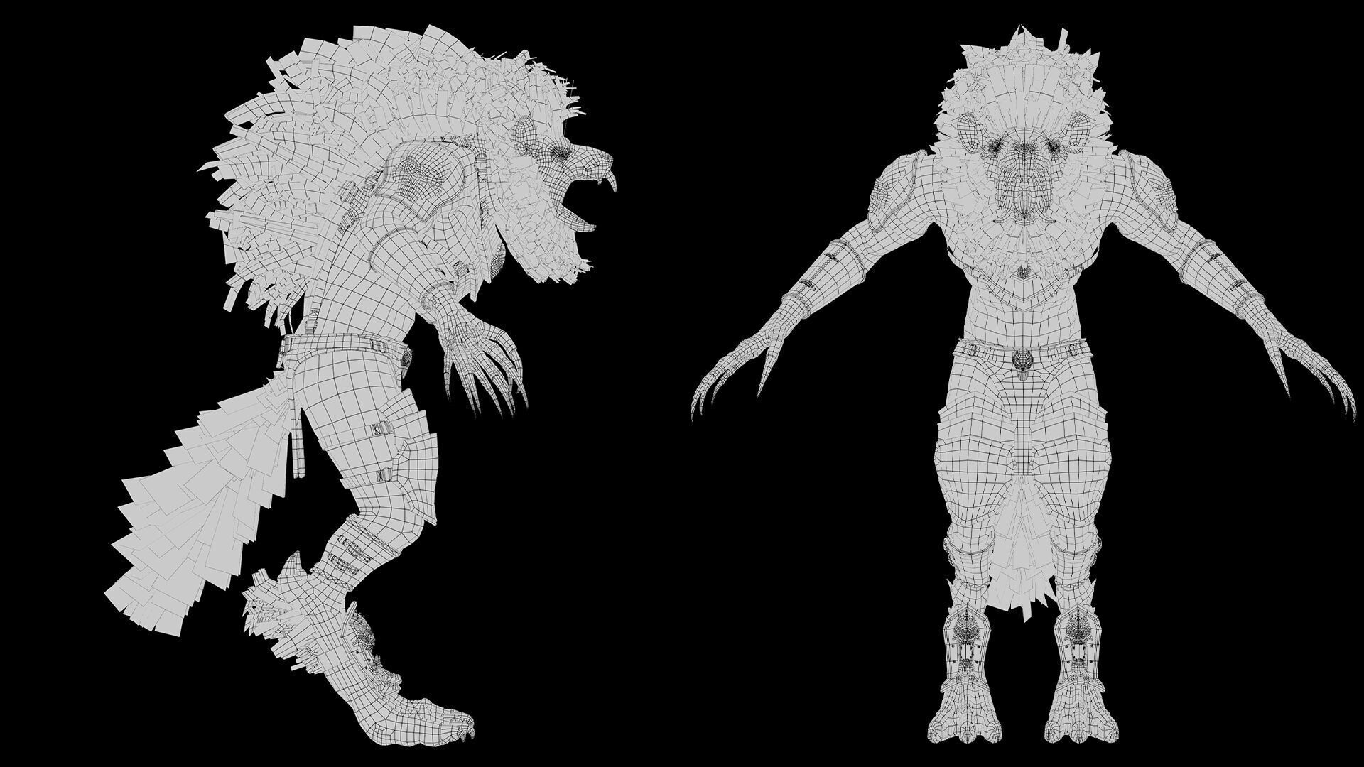 Dread Spearman Arm1 Brutal Low-poly 3D model_15