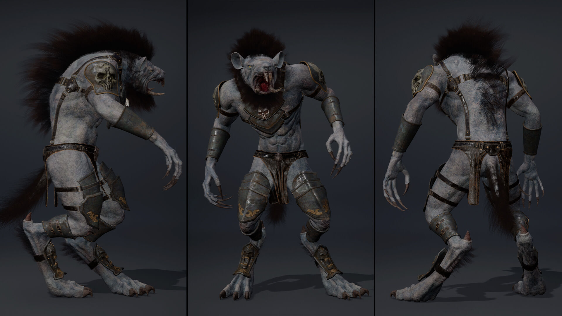 Dread Spearman Arm1 Brutal Low-poly 3D model_8