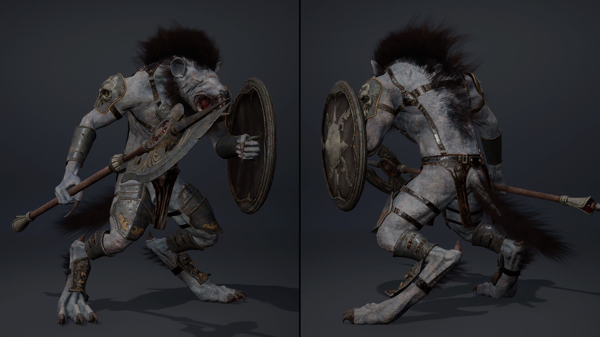 Dread Spearman Arm1 Brutal Low-poly 3D model_5