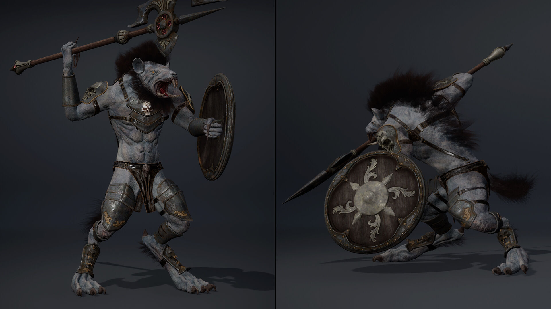 Dread Spearman Arm1 Brutal Low-poly 3D model_6