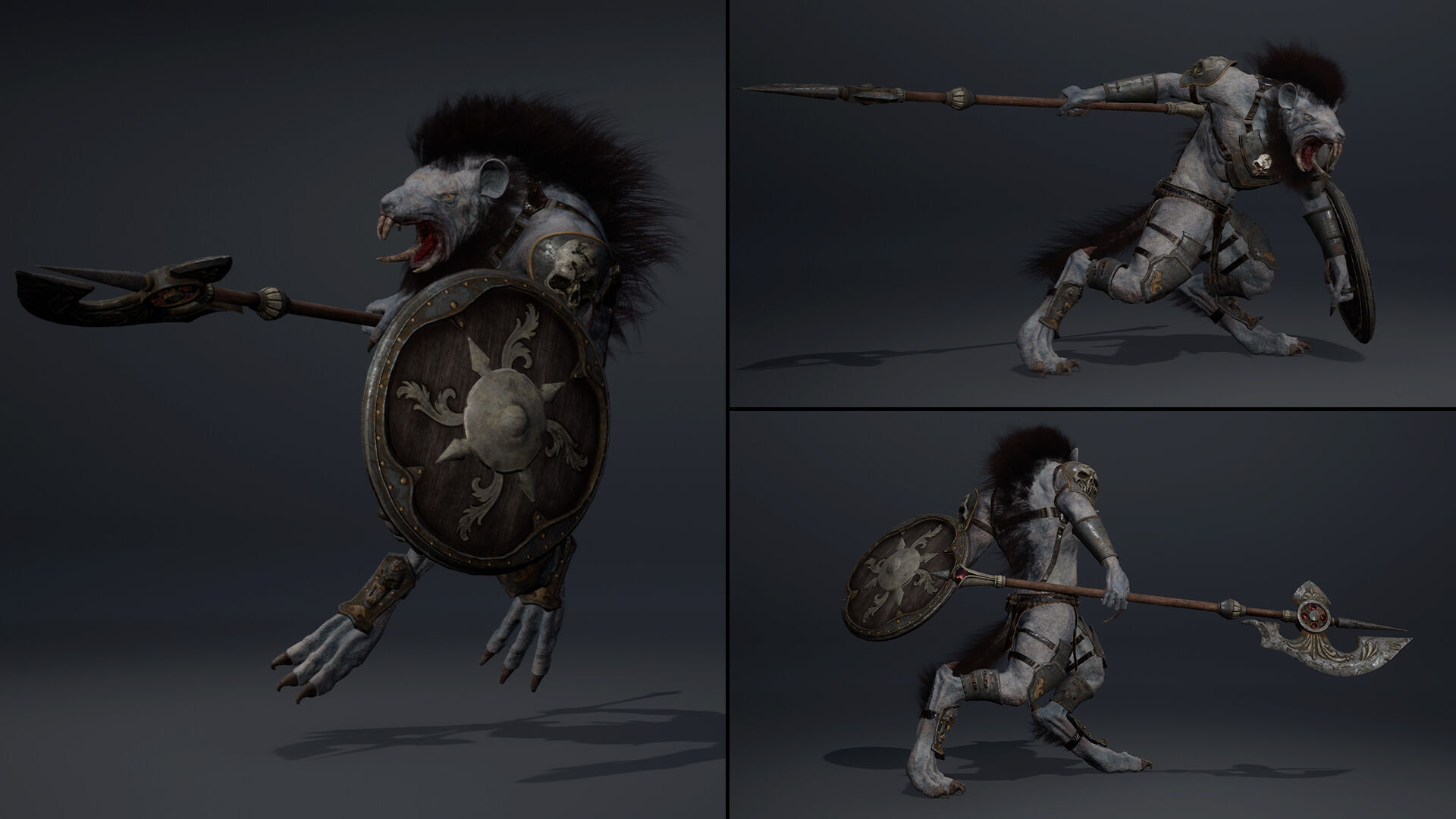 Dread Spearman Arm1 Brutal Low-poly 3D model_7