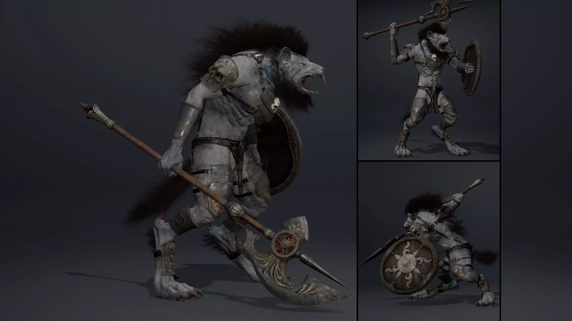 Dread Spearman Arm1 Brutal Low-poly 3D model_0