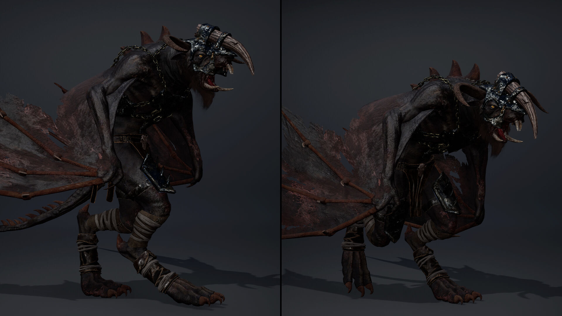 Dread Brutal Wing1 Low-poly 3D model_8