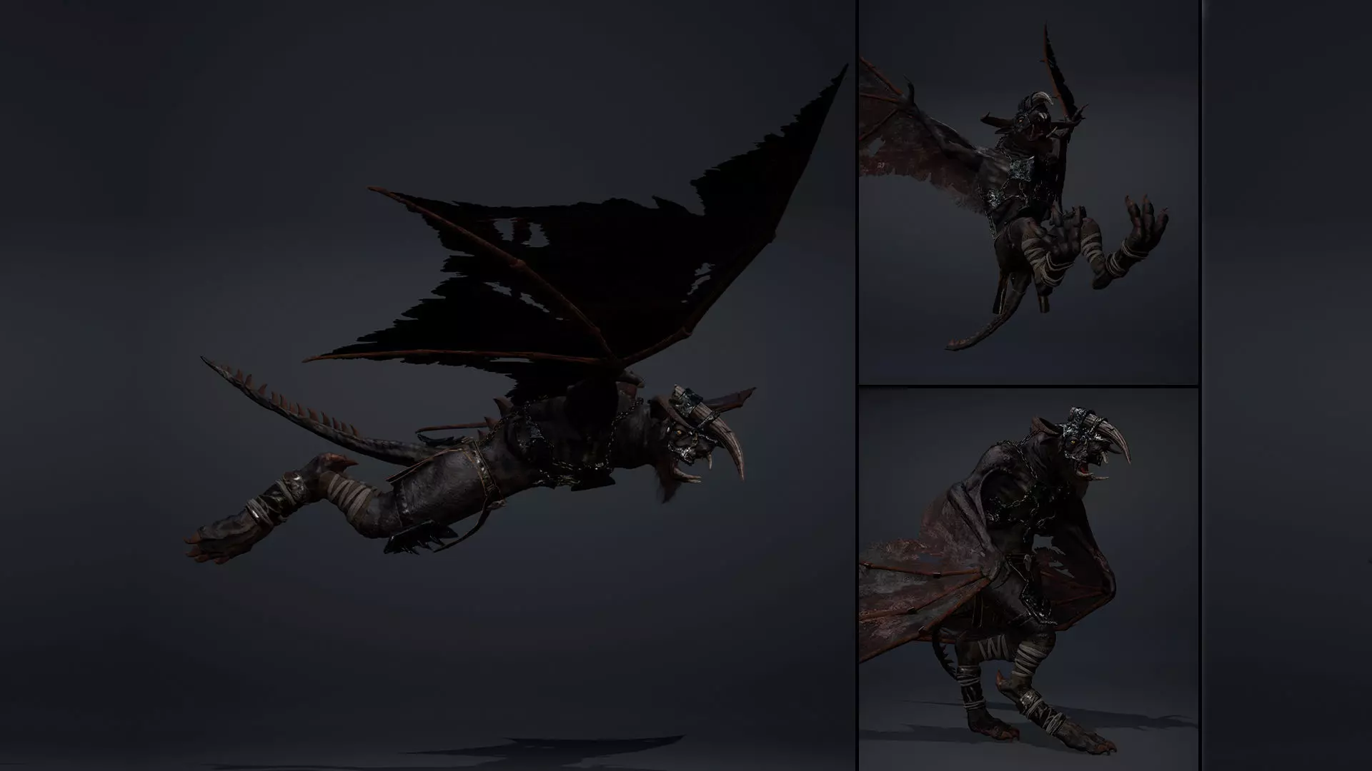 Dread Brutal Wing1 Low-poly 3D model_0