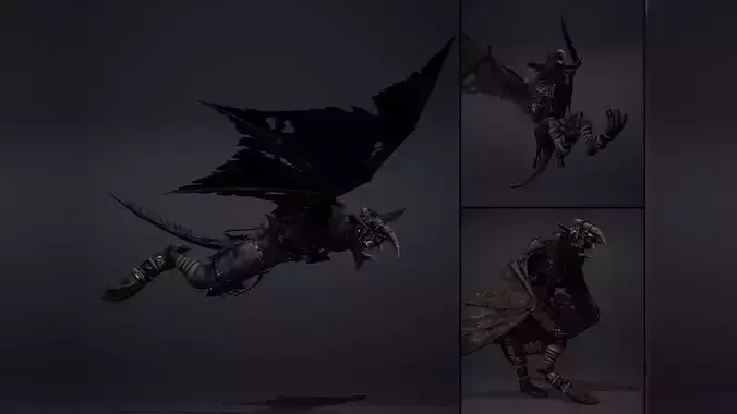Dread Brutal Wing1 Low-poly 3D model
