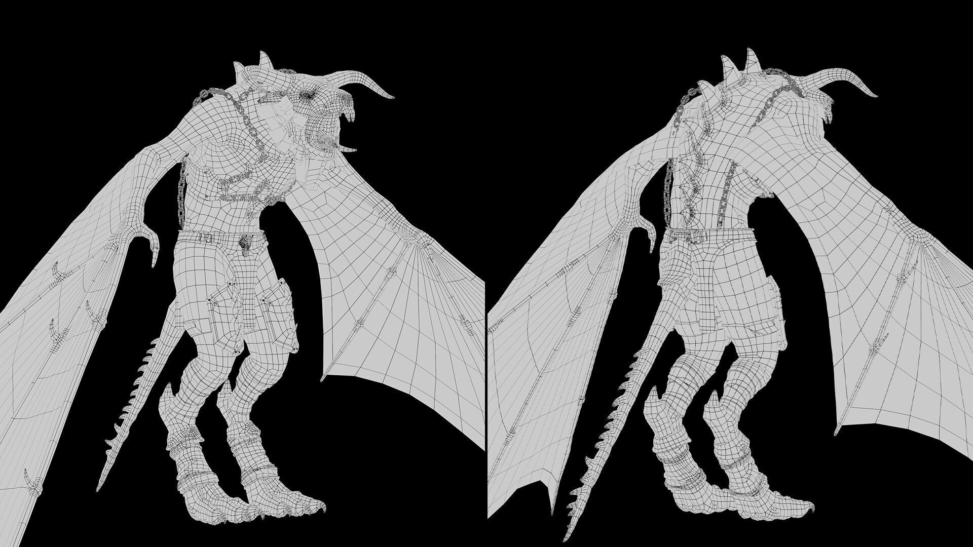 Dread Brutal Wing1 Low-poly 3D model_15