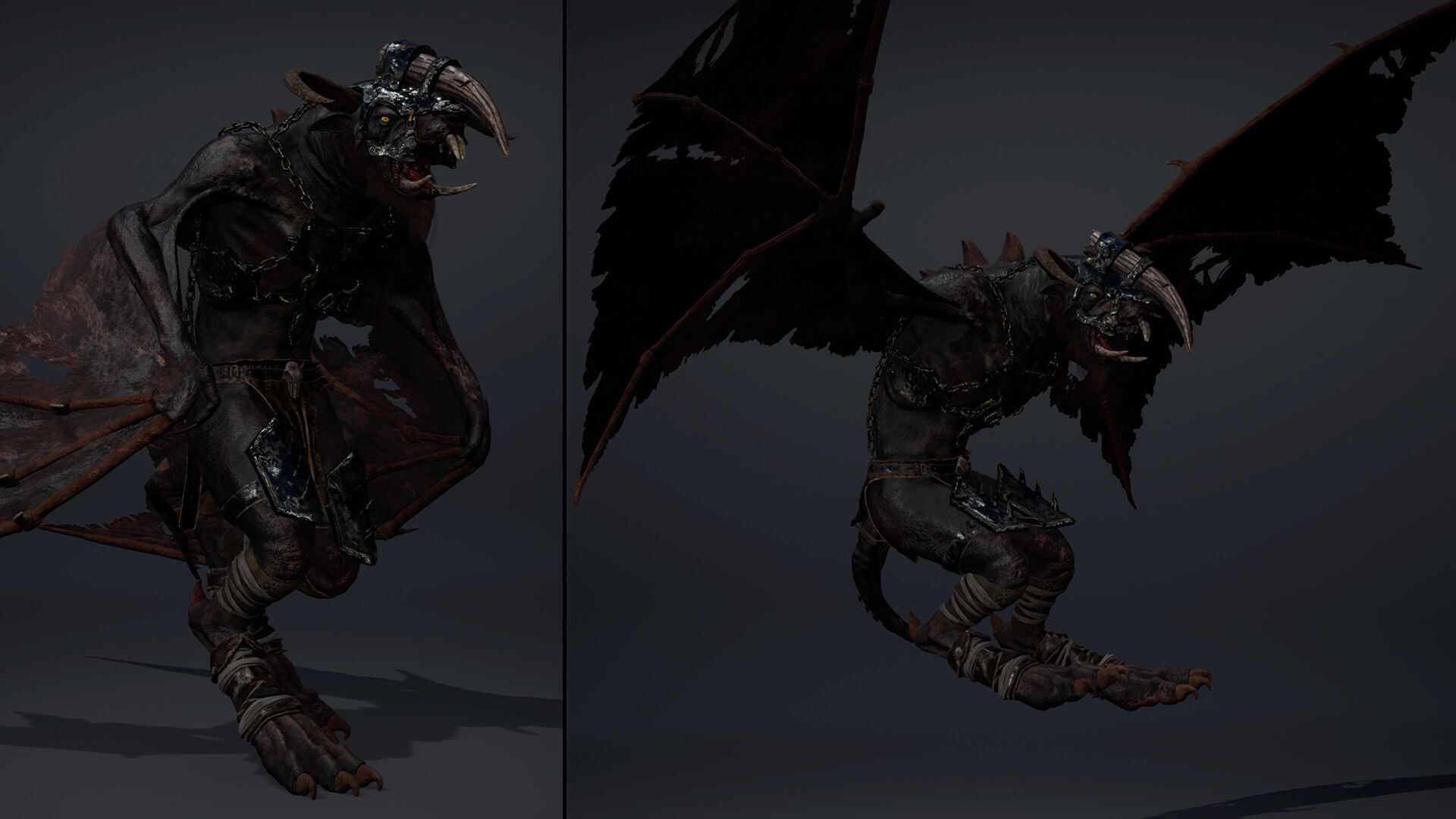 Dread Brutal Wing1 Low-poly 3D model_11