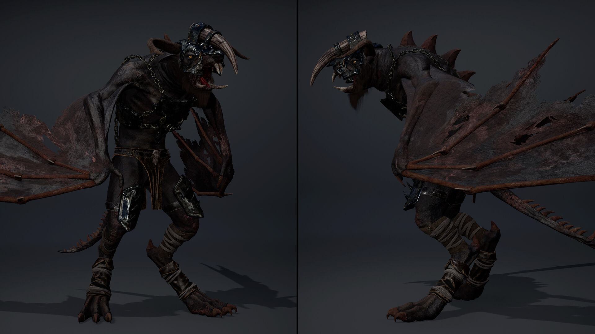 Dread Brutal Wing1 Low-poly 3D model_5