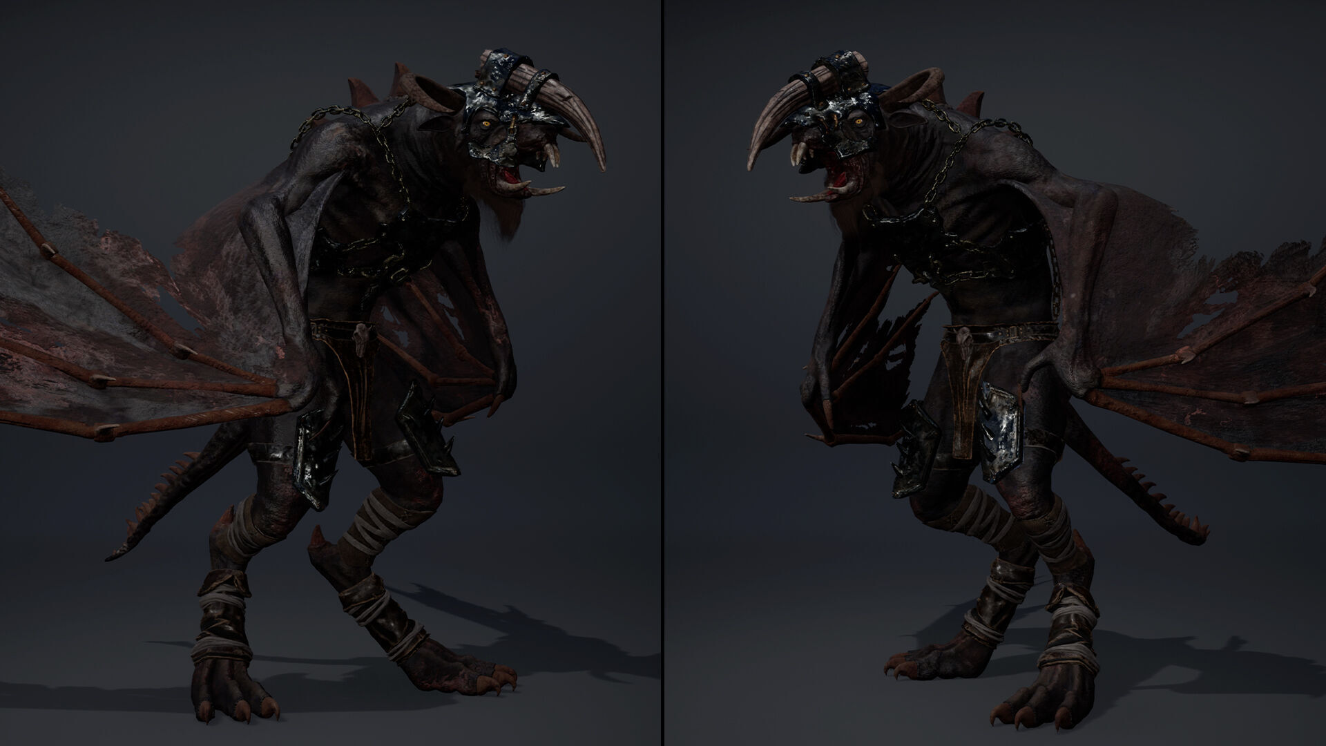 Dread Brutal Wing1 Low-poly 3D model_9