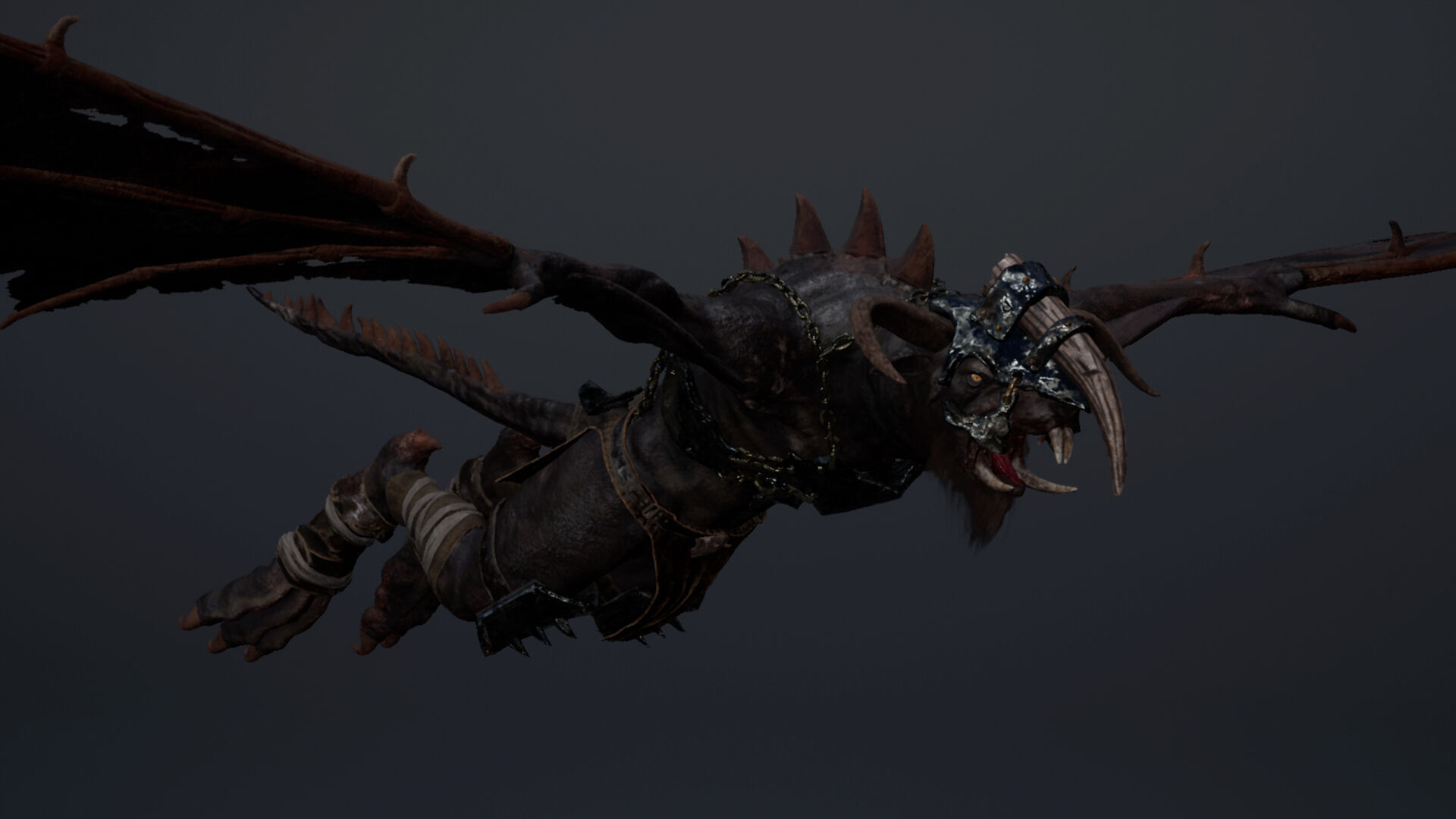 Dread Brutal Wing1 Low-poly 3D model_7