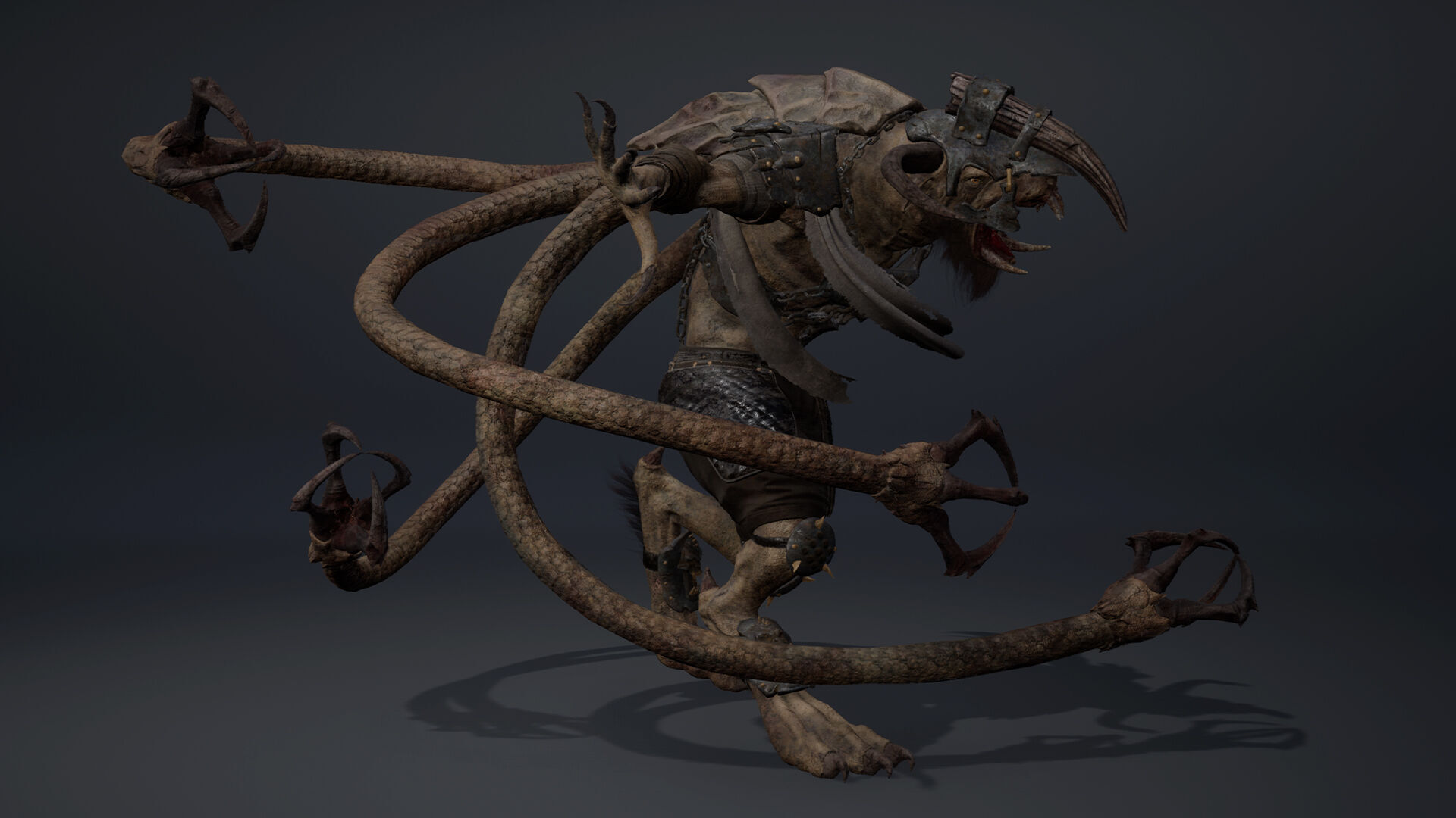 Dread Brutal Tentacle Low-poly 3D model_10