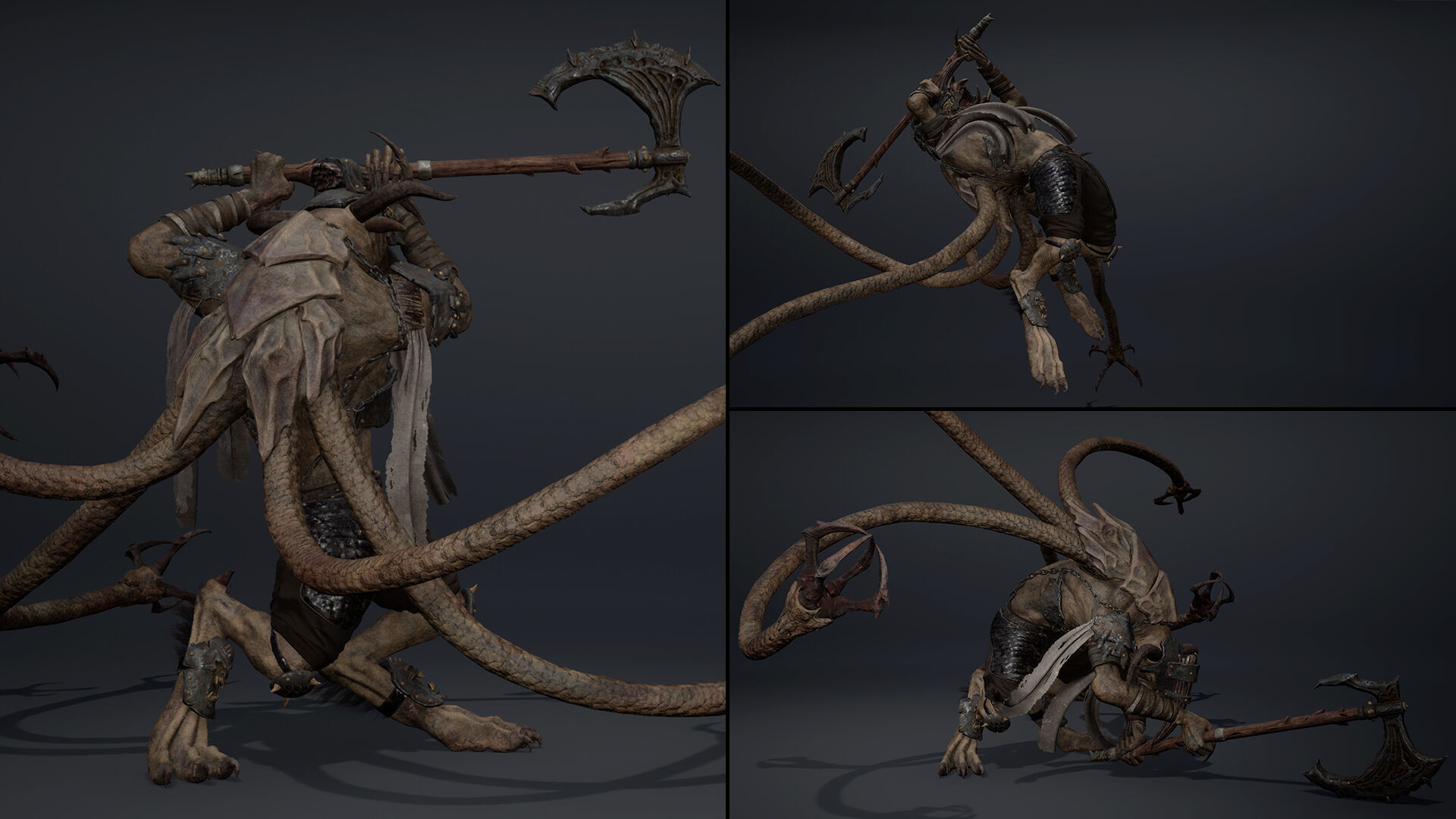 Dread Brutal Tentacle Low-poly 3D model_9