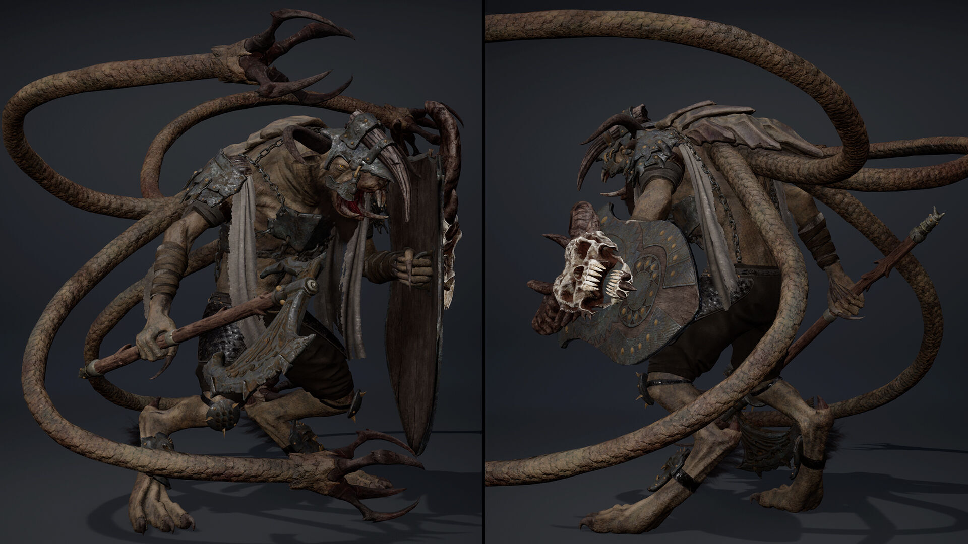 Dread Brutal Tentacle Low-poly 3D model_5