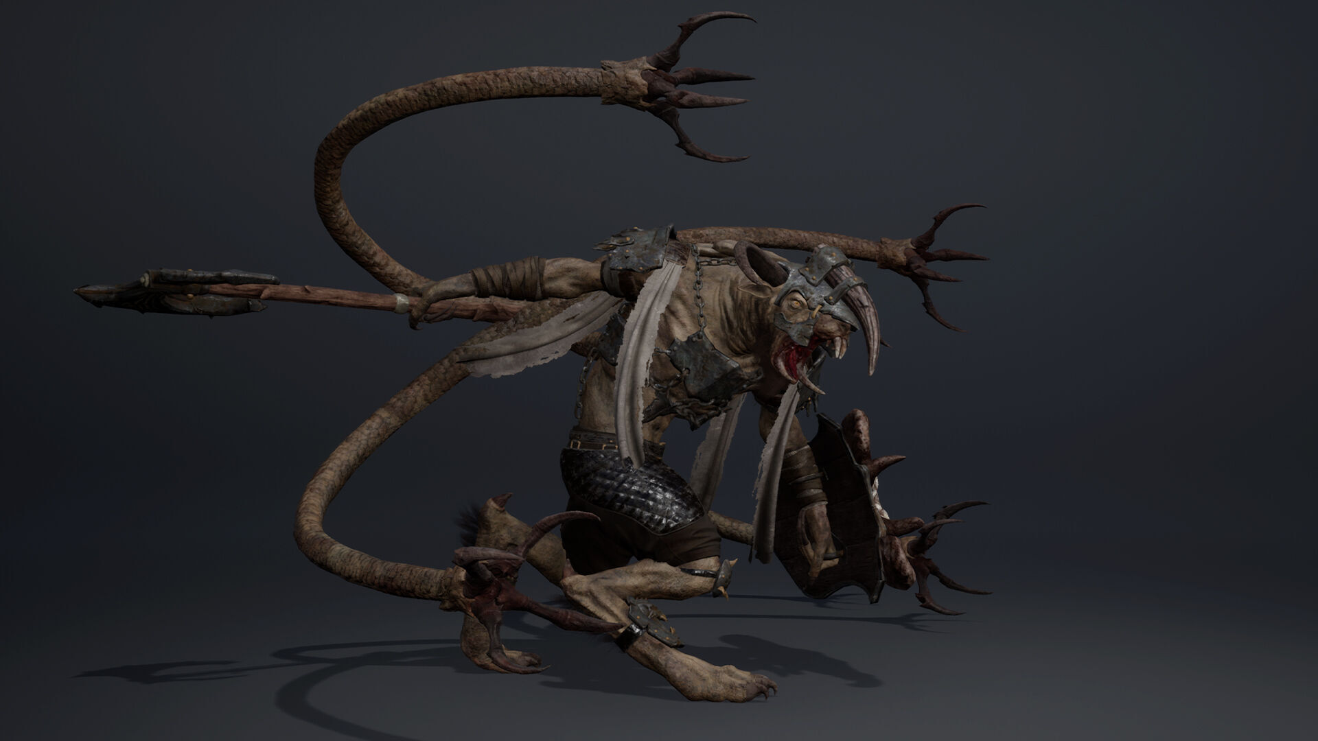 Dread Brutal Tentacle Low-poly 3D model_12