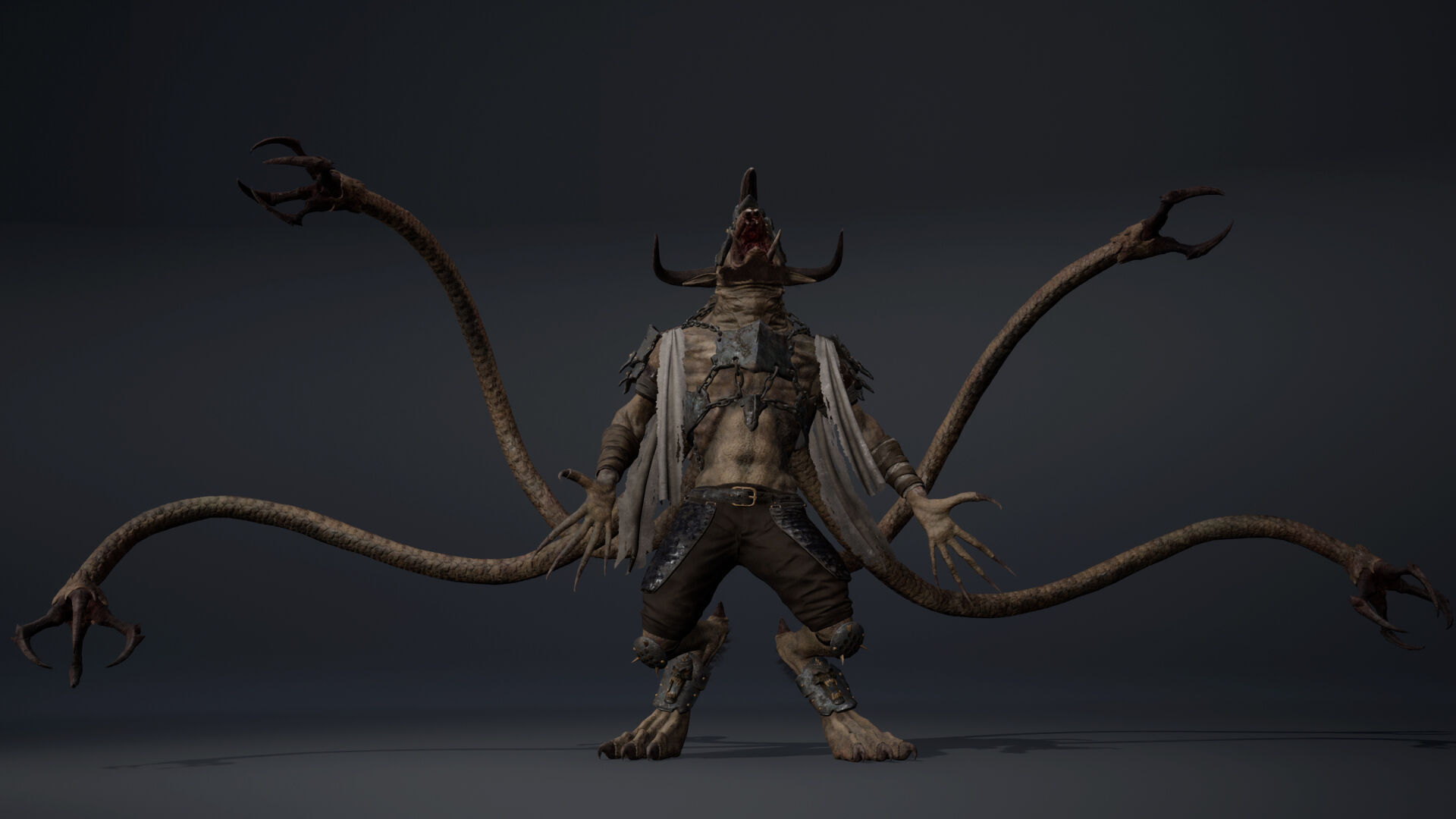 Dread Brutal Tentacle Low-poly 3D model_17