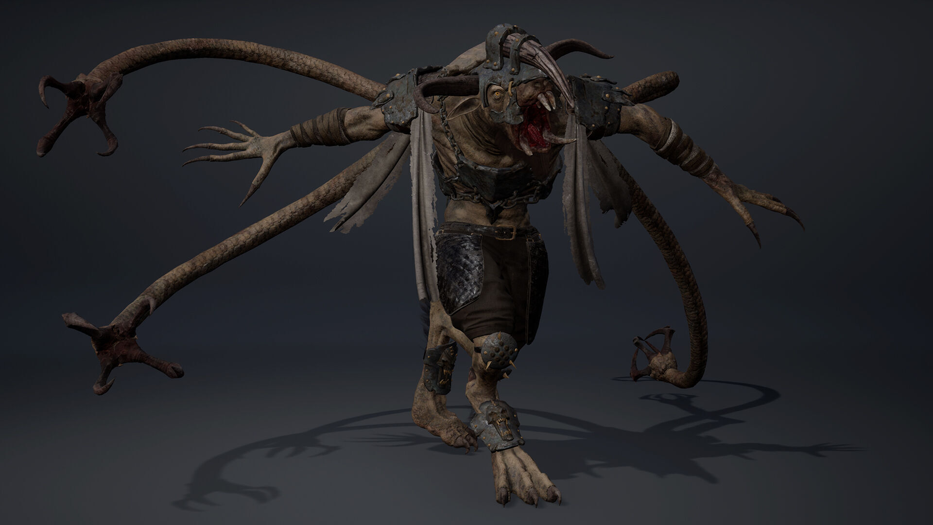 Dread Brutal Tentacle Low-poly 3D model_16