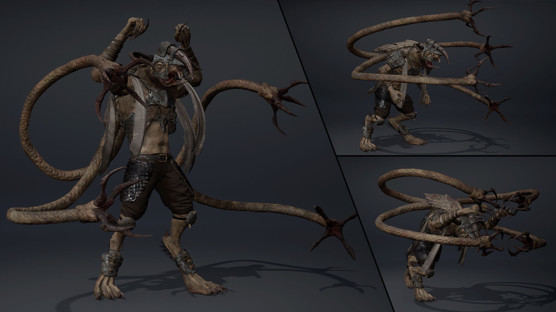 Dread Brutal Tentacle Low-poly 3D model_7