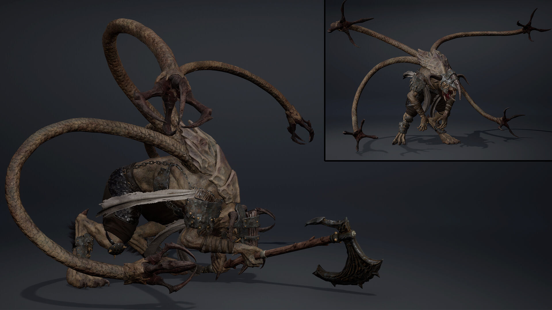 Dread Brutal Tentacle Low-poly 3D model_11