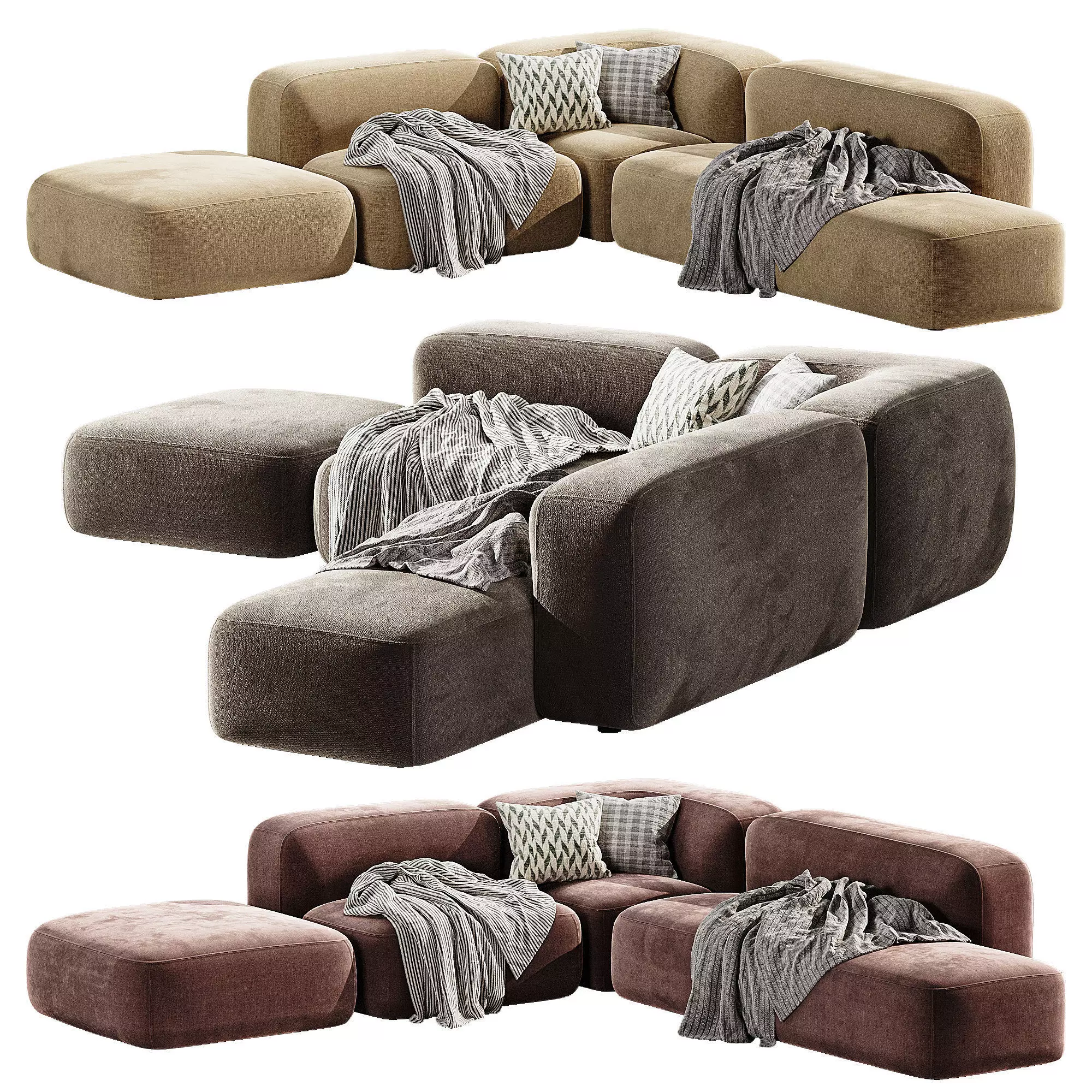 Sofa modular Ribbl 5 3D model_0