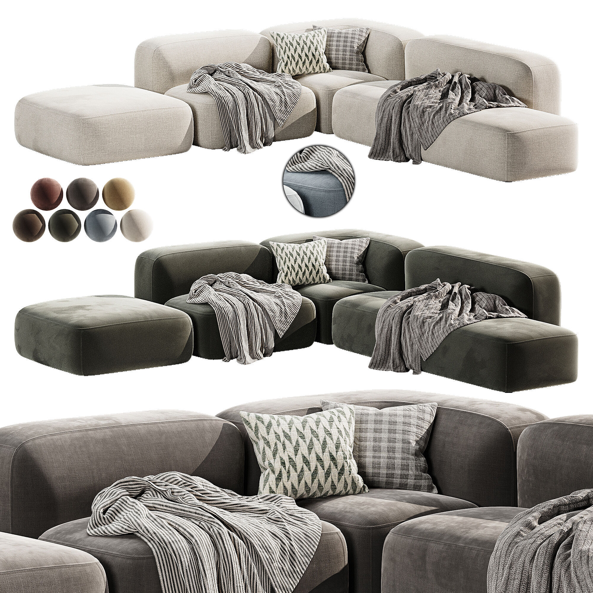Sofa modular Ribbl 5 3D model_1