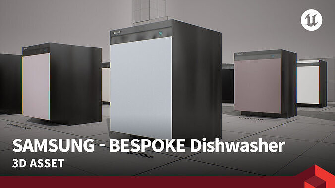 SAMSUNG - BESPOKE Dishwasher Low-poly 3D model