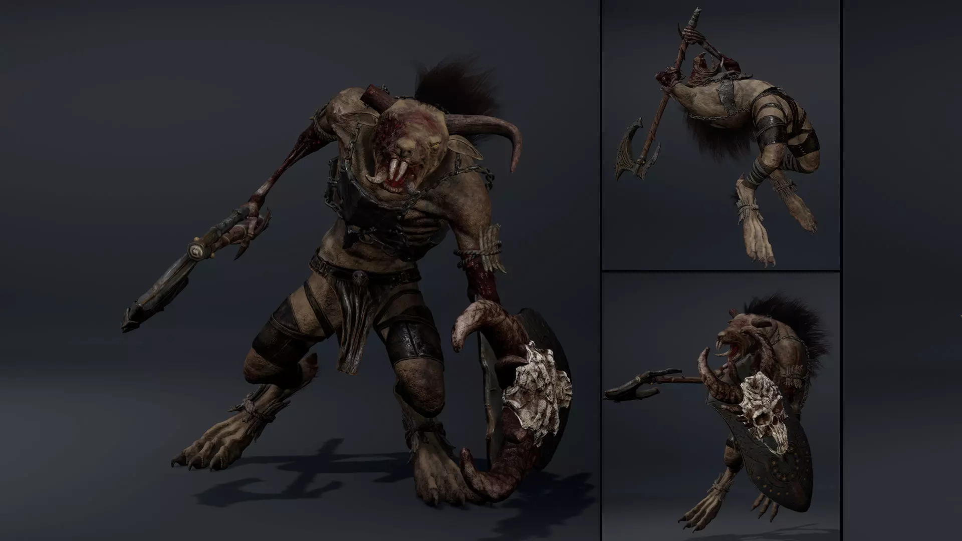 Dread Brutal Damaged Low-poly 3D model