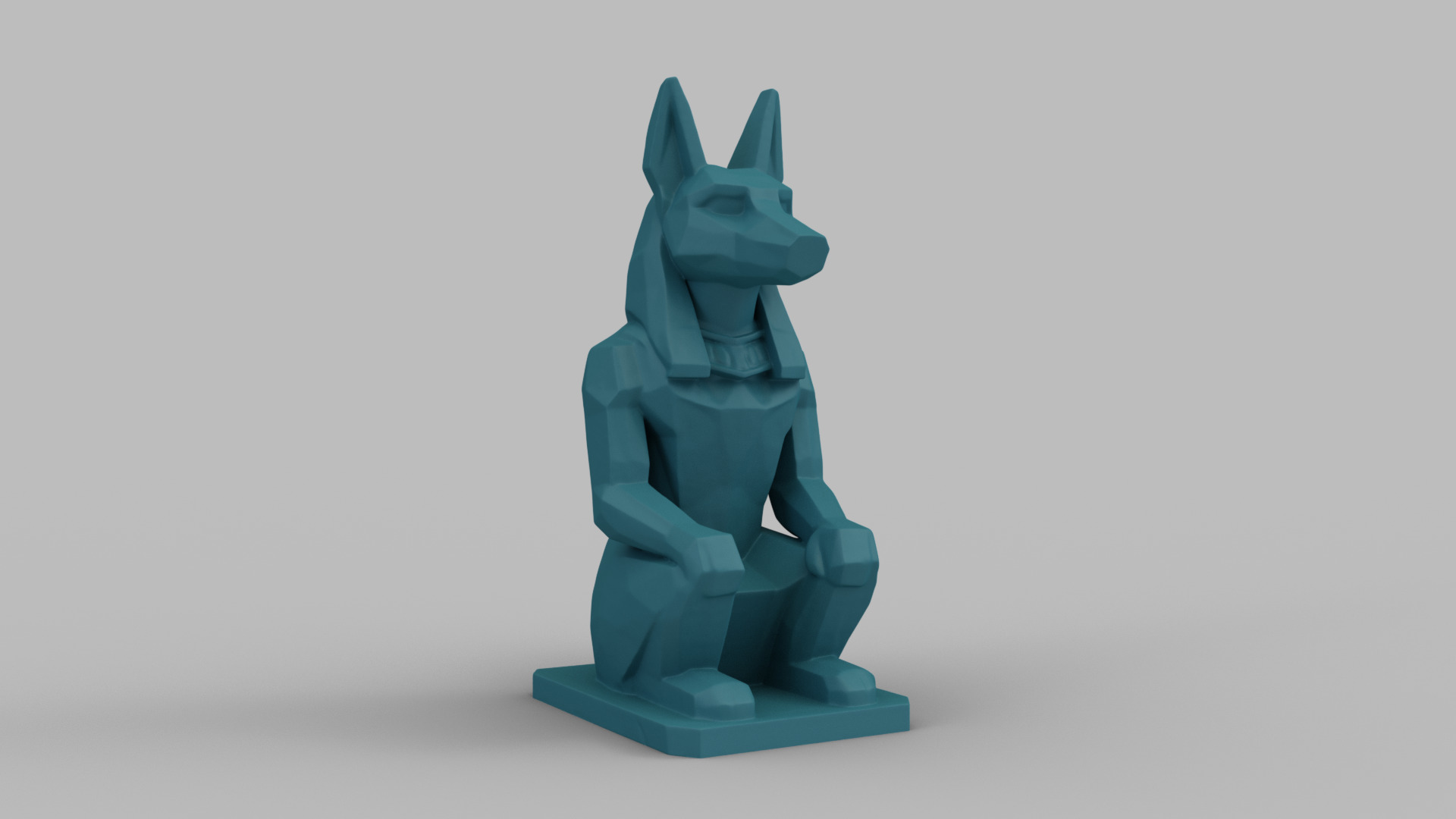 Low Poly Anubis Statue 3D print model_7