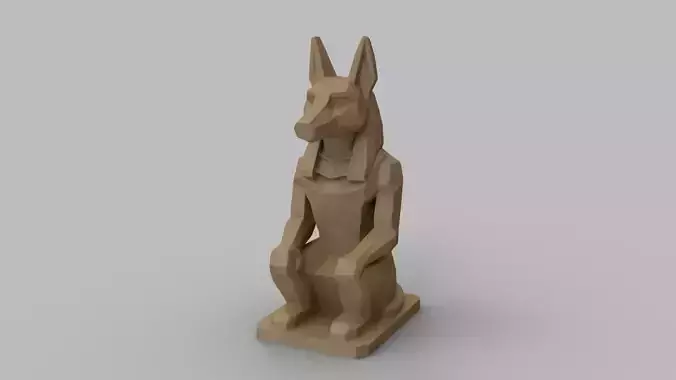 Low Poly Anubis Statue 