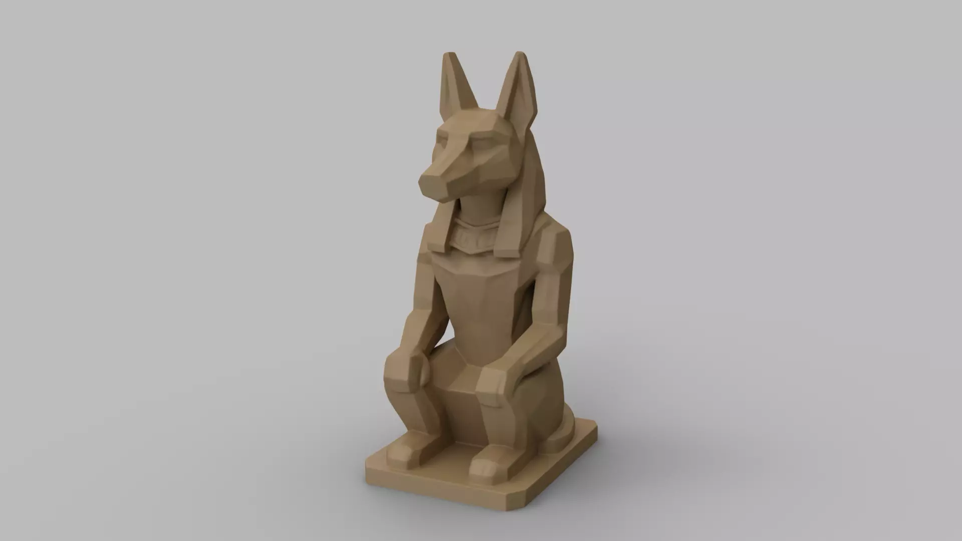 Low Poly Anubis Statue 3D print model_0