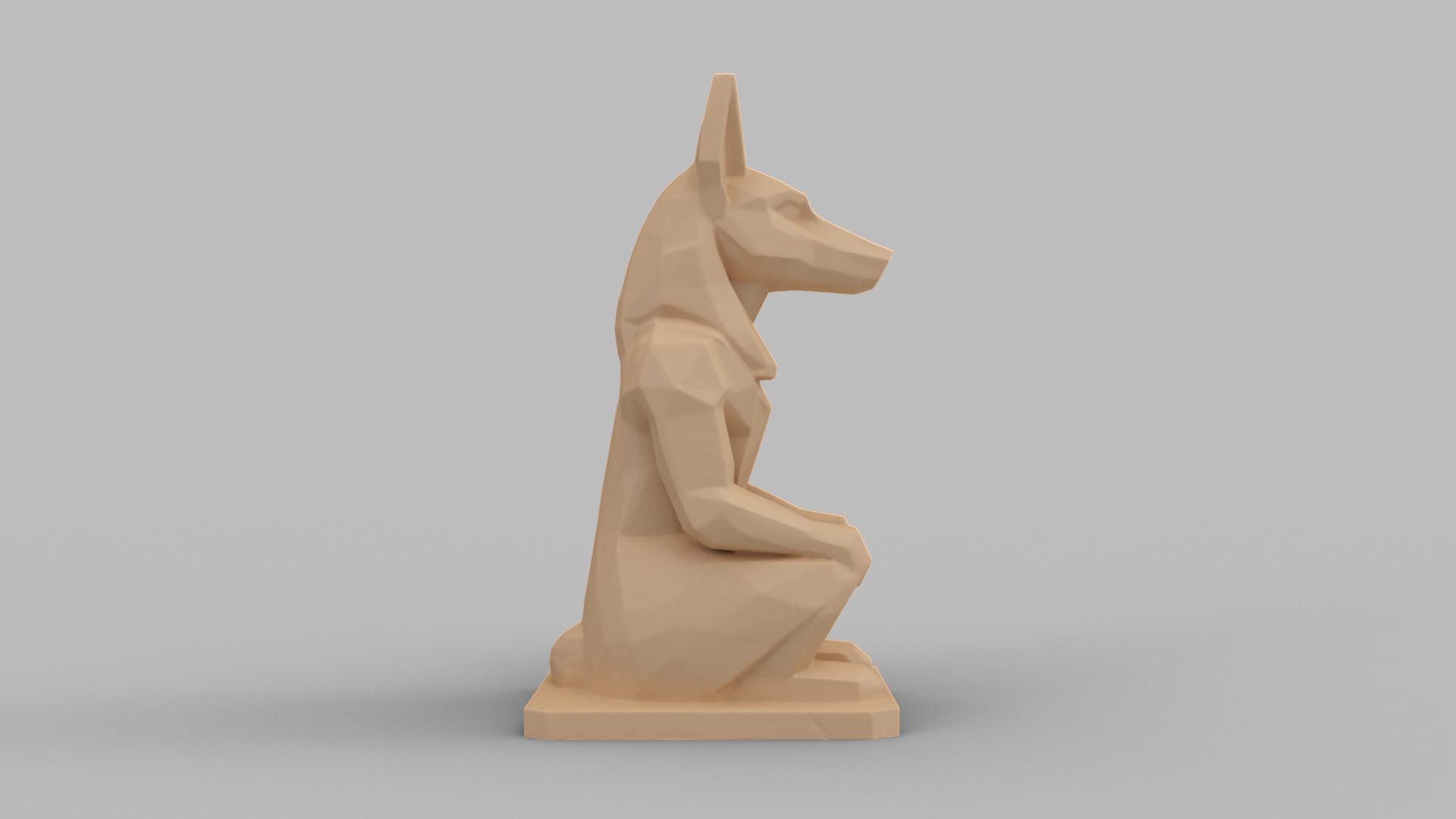 Low Poly Anubis Statue 3D print model_2