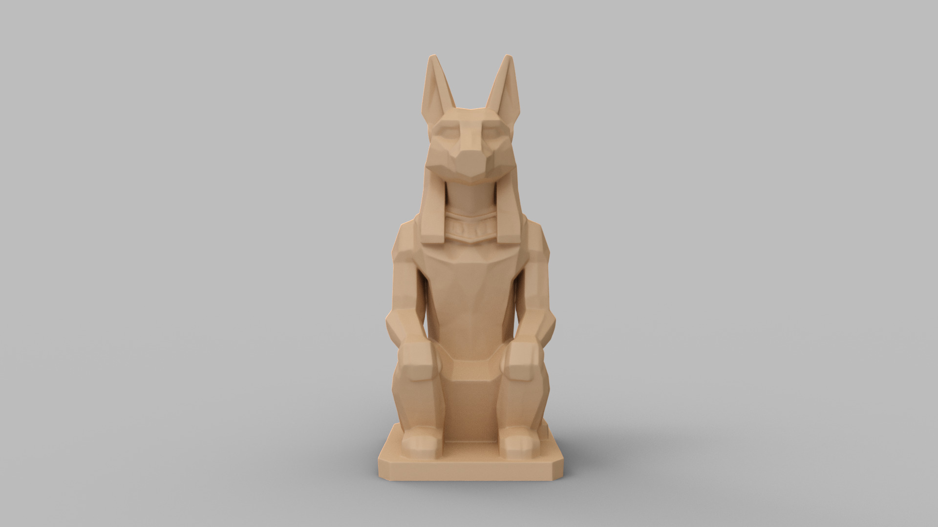 Low Poly Anubis Statue 3D print model_3