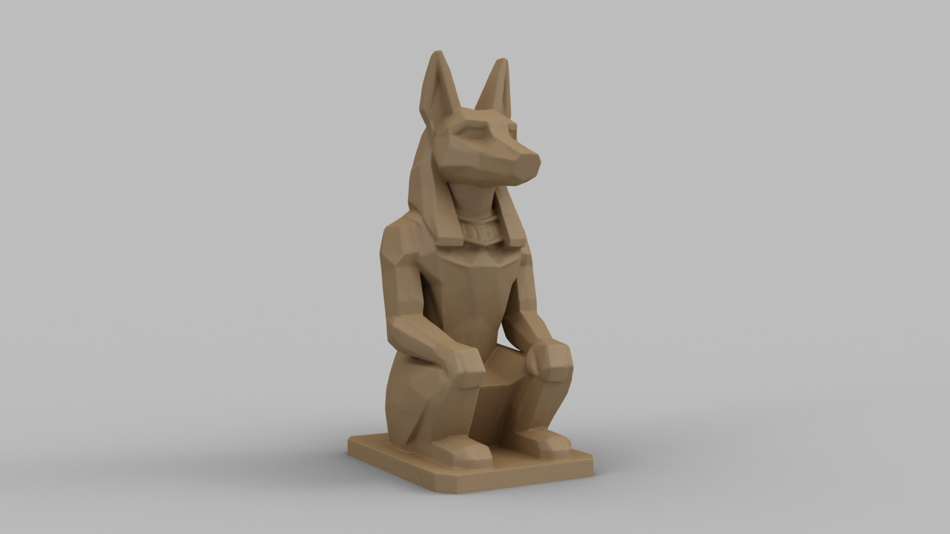 Low Poly Anubis Statue 3D print model_6