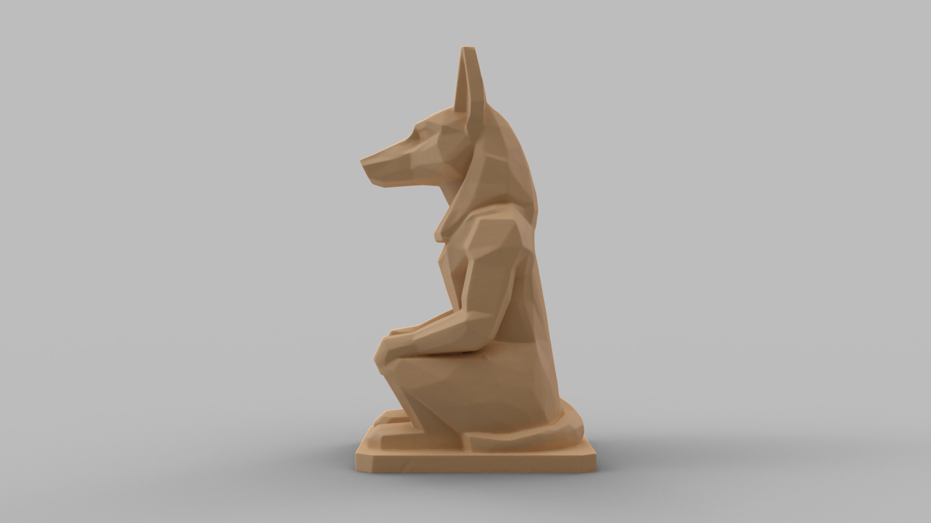 Low Poly Anubis Statue 3D print model_4