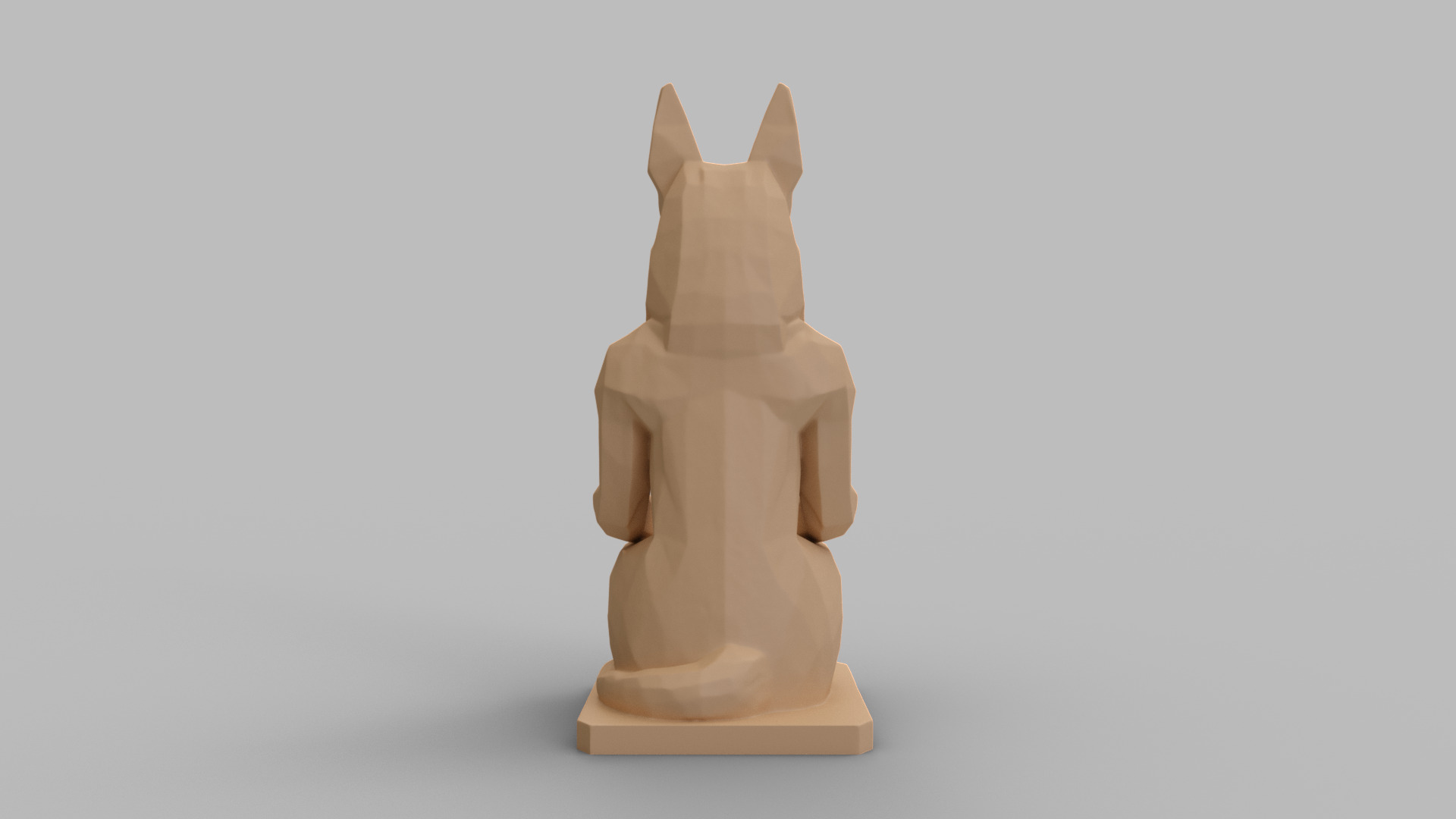 Low Poly Anubis Statue 3D print model_5