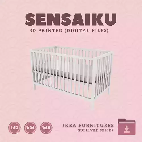 3 GULLIVER Crib V2 for Miniature Dollhouse - IKEA - 3D Print 3D print model