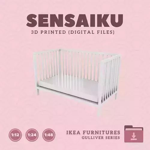 4 GULLIVER Crib V3 for Miniature Dollhouse - IKEA - 3D Print 3D print model