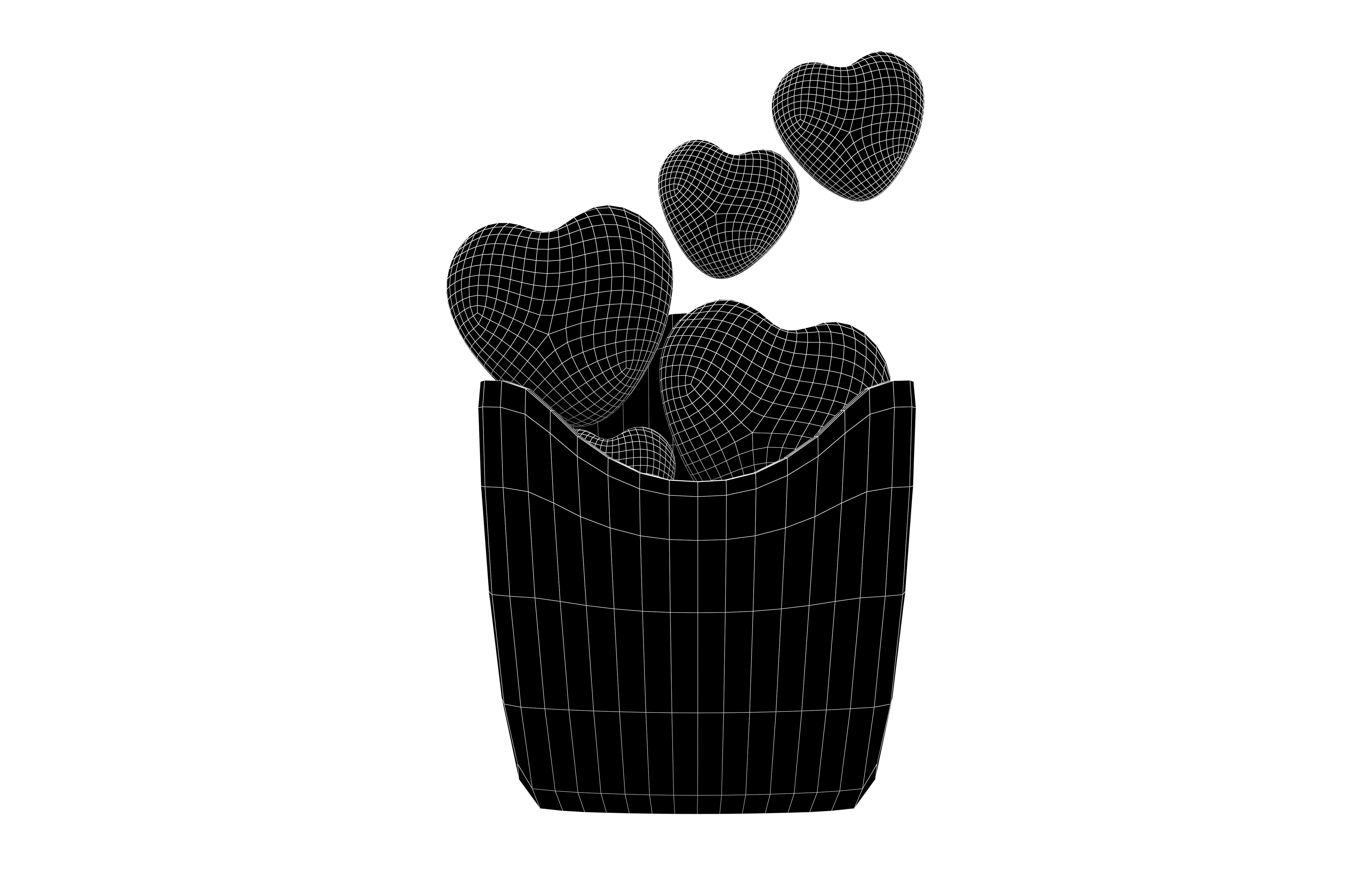 Heart French Fries Packaging Icon v1 004 Low-poly 3D model_5
