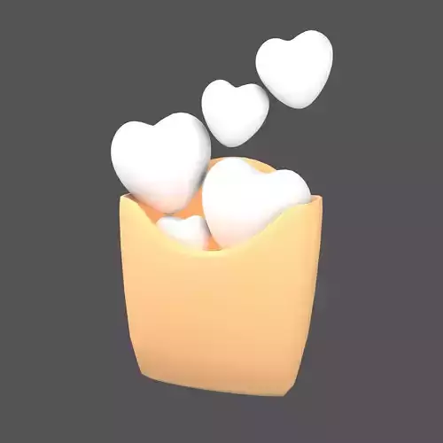 Heart French Fries Packaging Icon v1 004
