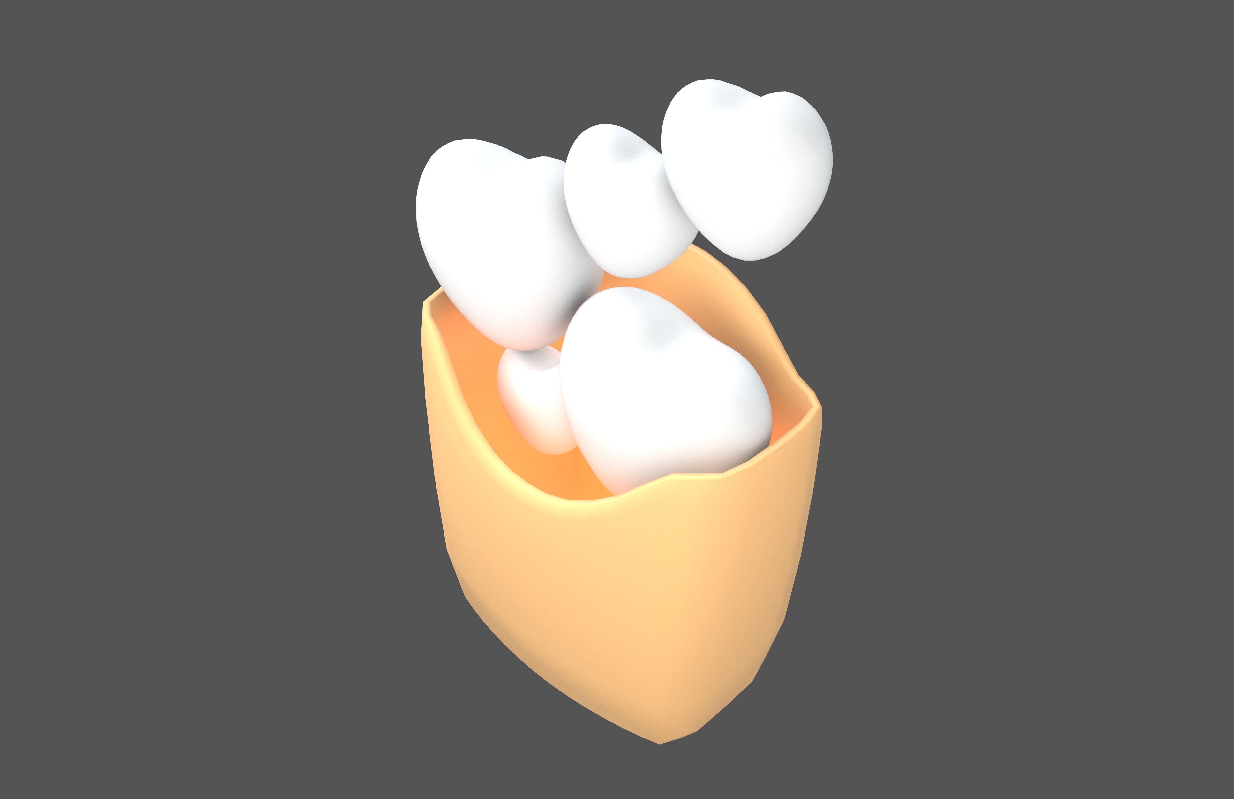Heart French Fries Packaging Icon v1 004 Low-poly 3D model_2