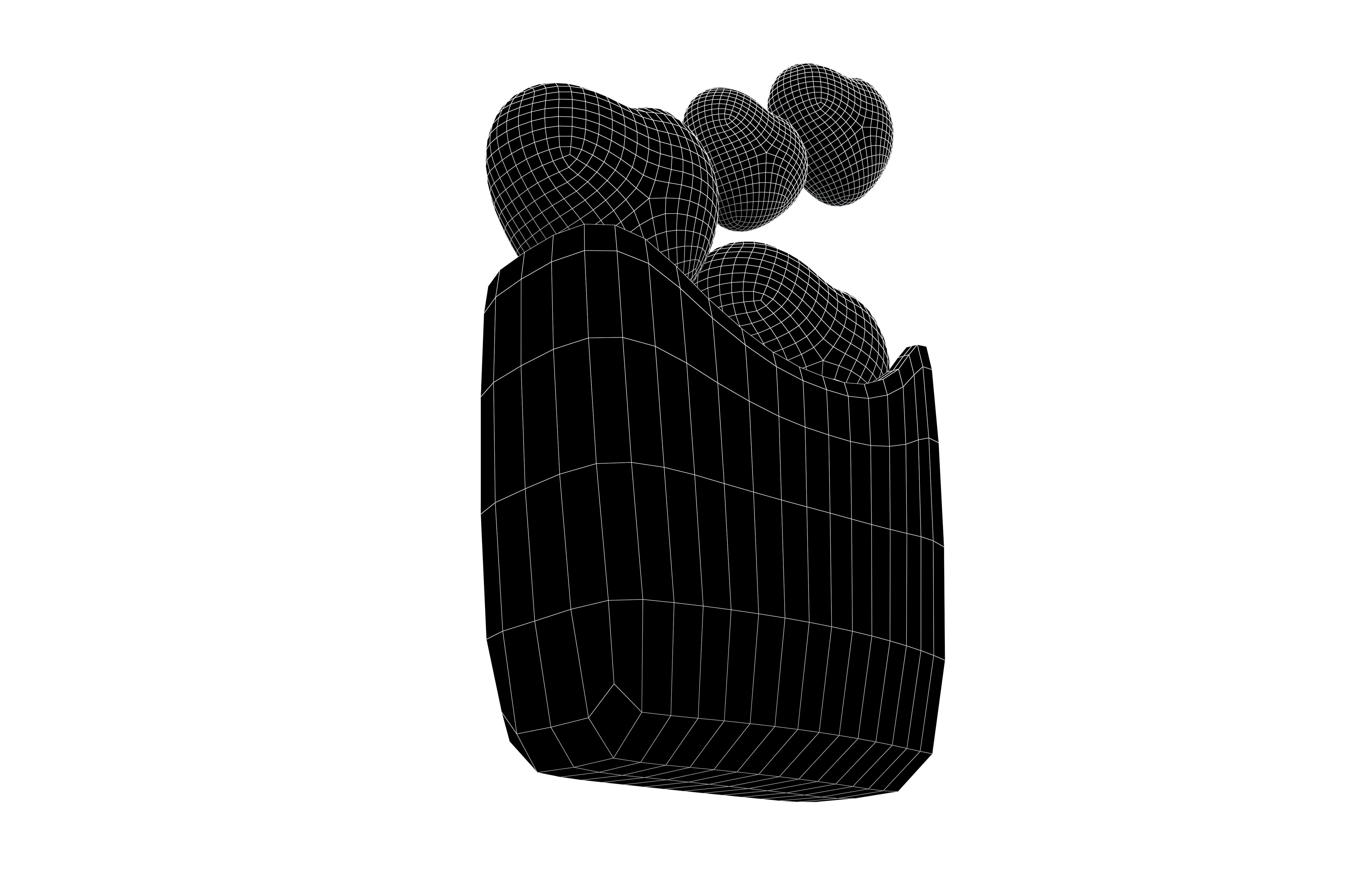 Heart French Fries Packaging Icon v1 004 Low-poly 3D model_7