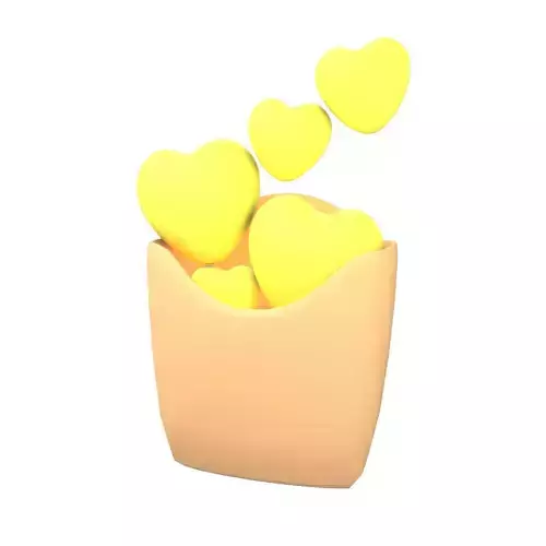 Heart French Fries Packaging Icon v1 005