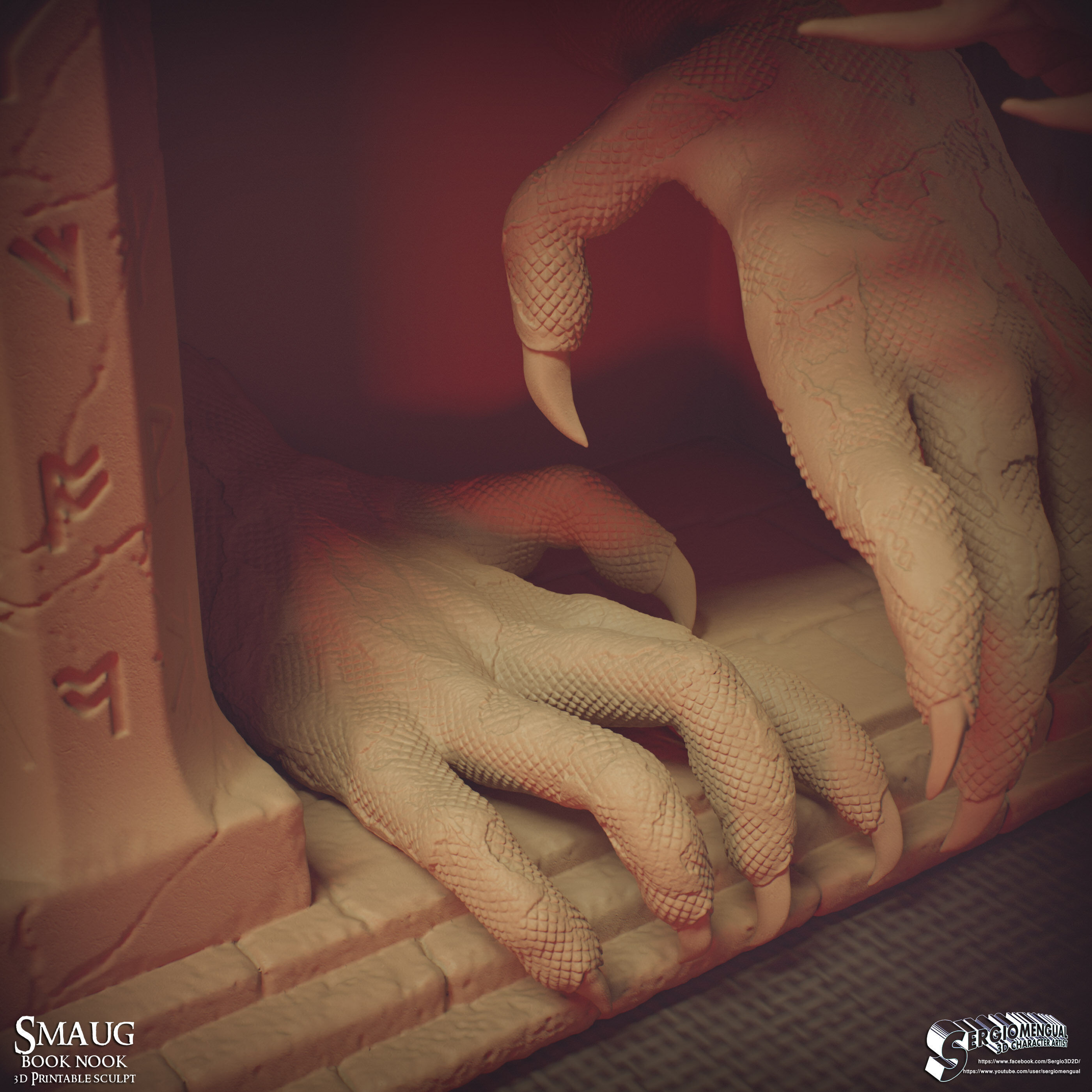 Smaug Dragon Emerging Book Nook 3D Printable Diorama 3D print model_20