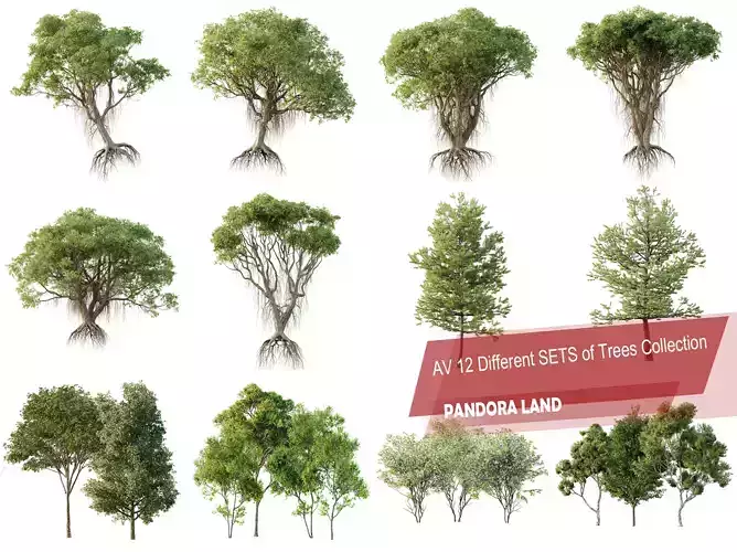 AV 12 Different SETS of Trees Collection 